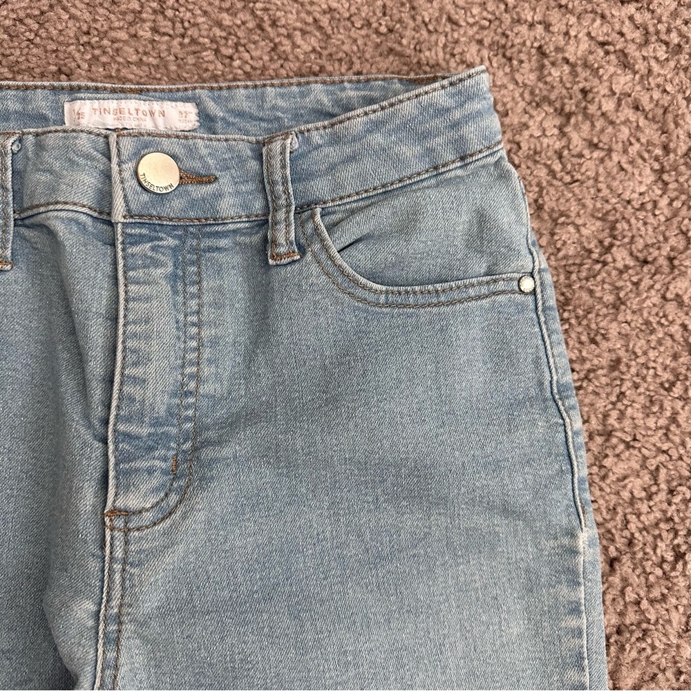 Tinseltown Light Blue Midrise Skinny Jeans Womens Juniors 27 - Picture 8 of 14